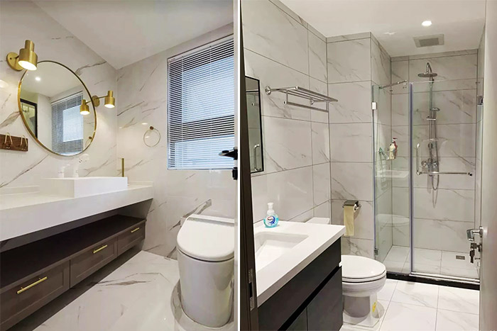 和很丑的裝修說(shuō)再見(jiàn)，衛(wèi)生間墻磚地磚這樣搭配，更美！