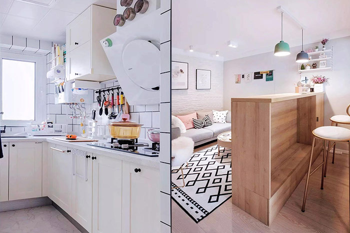 不到50平米的小戶型裝修設計，北歐打造少女心爆棚的家！