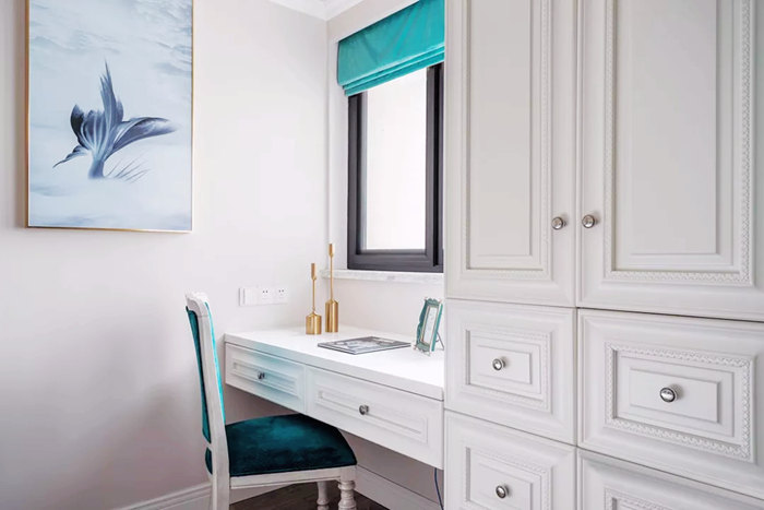 美式風(fēng)格新房裝修設(shè)計(jì)案例，孔雀藍(lán)打造幸福的家！