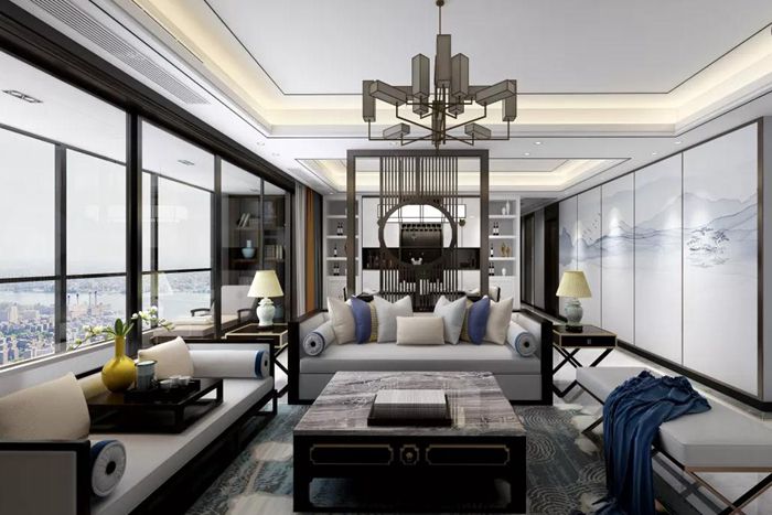 新中式的裝修設(shè)計(jì)，色彩和諧統(tǒng)一